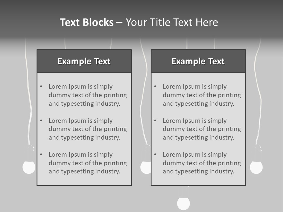 Seven Electric Lamps On A Black Background PowerPoint Template