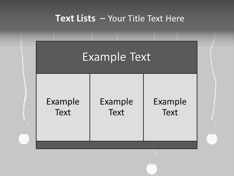 Seven Electric Lamps On A Black Background PowerPoint Template