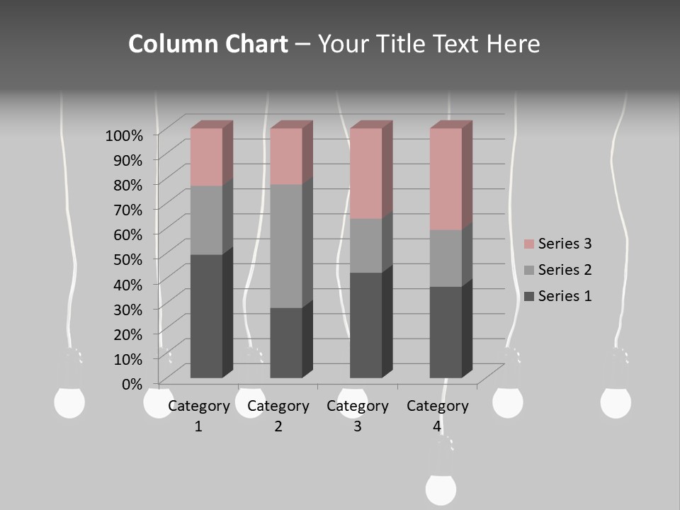Seven Electric Lamps On A Black Background PowerPoint Template