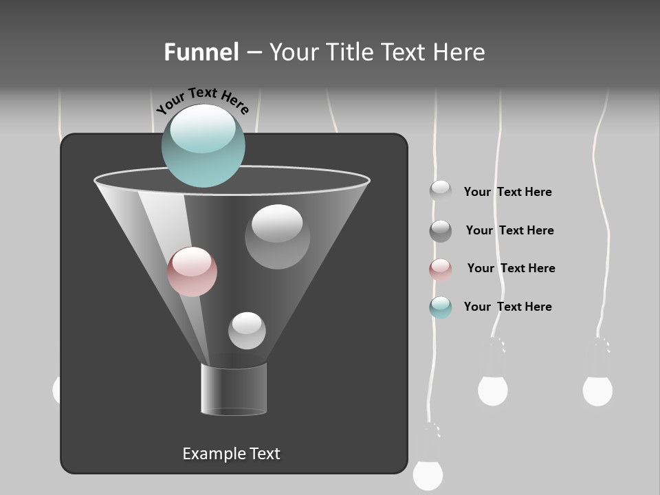 Seven Electric Lamps On A Black Background PowerPoint Template