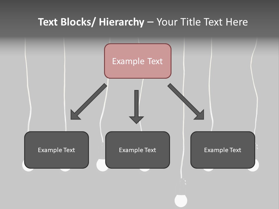Seven Electric Lamps On A Black Background PowerPoint Template