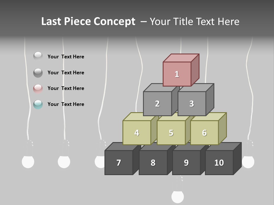 Seven Electric Lamps On A Black Background PowerPoint Template