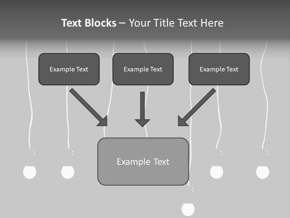 Seven Electric Lamps On A Black Background PowerPoint Template