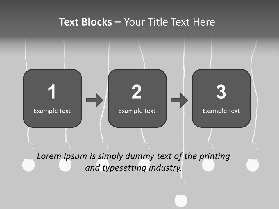 Seven Electric Lamps On A Black Background PowerPoint Template