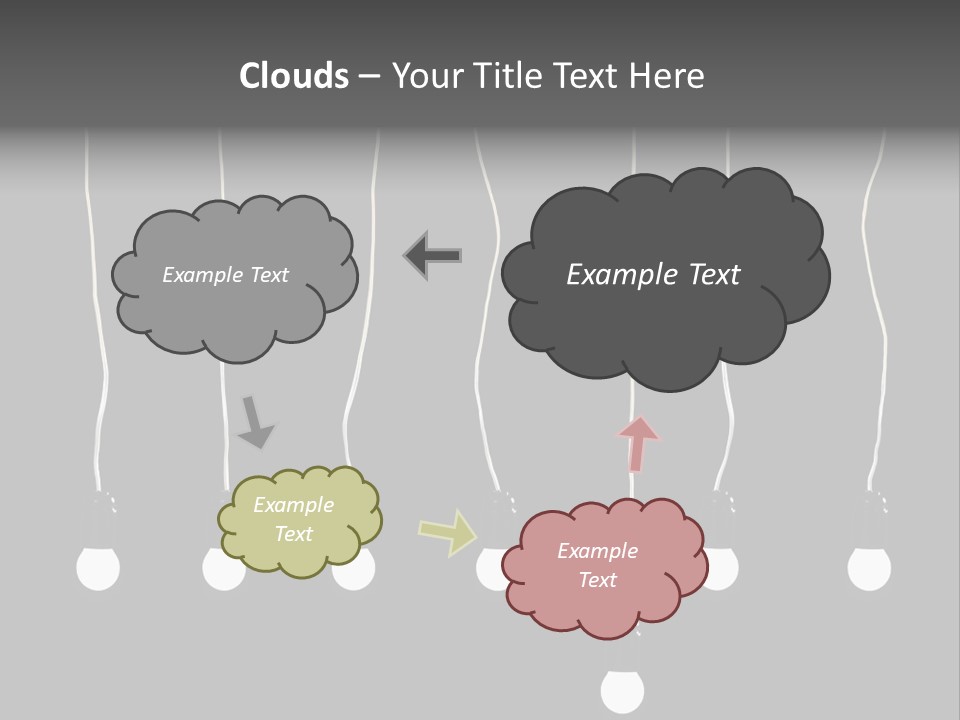 Seven Electric Lamps On A Black Background PowerPoint Template