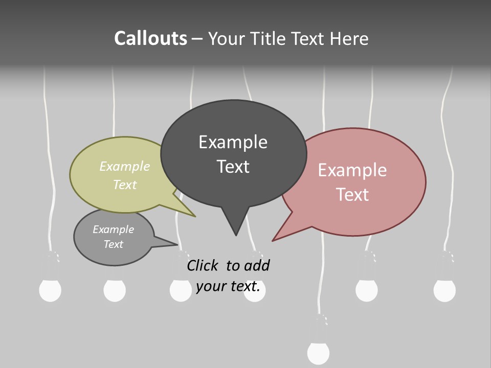 Seven Electric Lamps On A Black Background PowerPoint Template