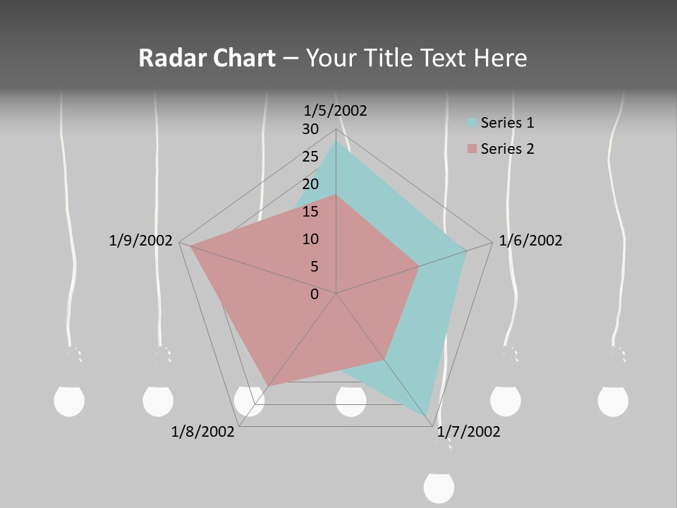 Seven Electric Lamps On A Black Background PowerPoint Template