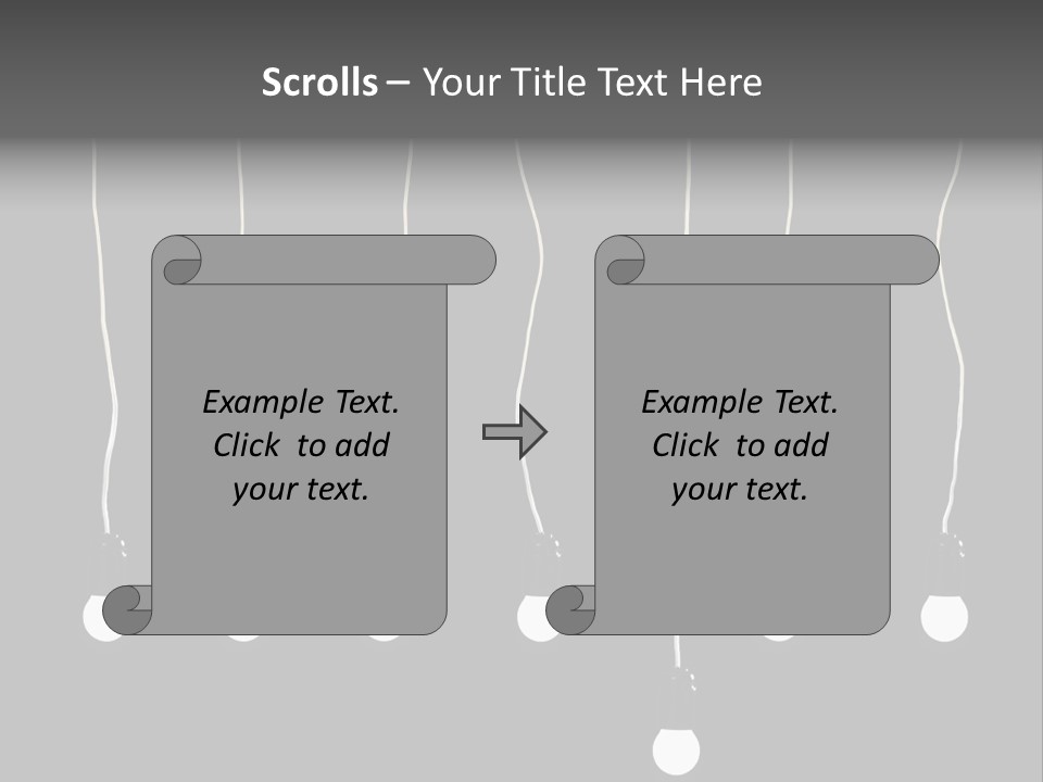 Seven Electric Lamps On A Black Background PowerPoint Template