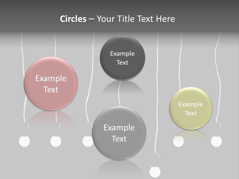 Seven Electric Lamps On A Black Background PowerPoint Template