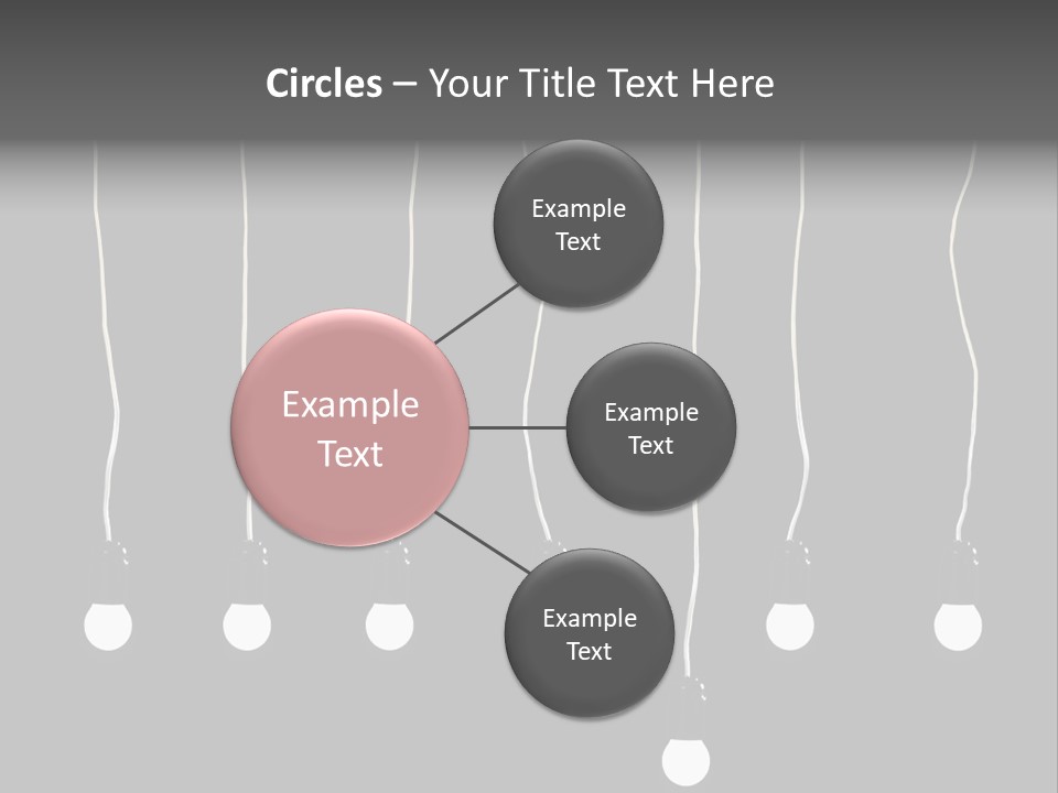 Seven Electric Lamps On A Black Background PowerPoint Template