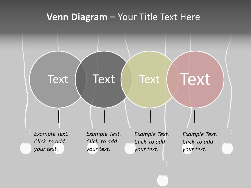 Seven Electric Lamps On A Black Background PowerPoint Template