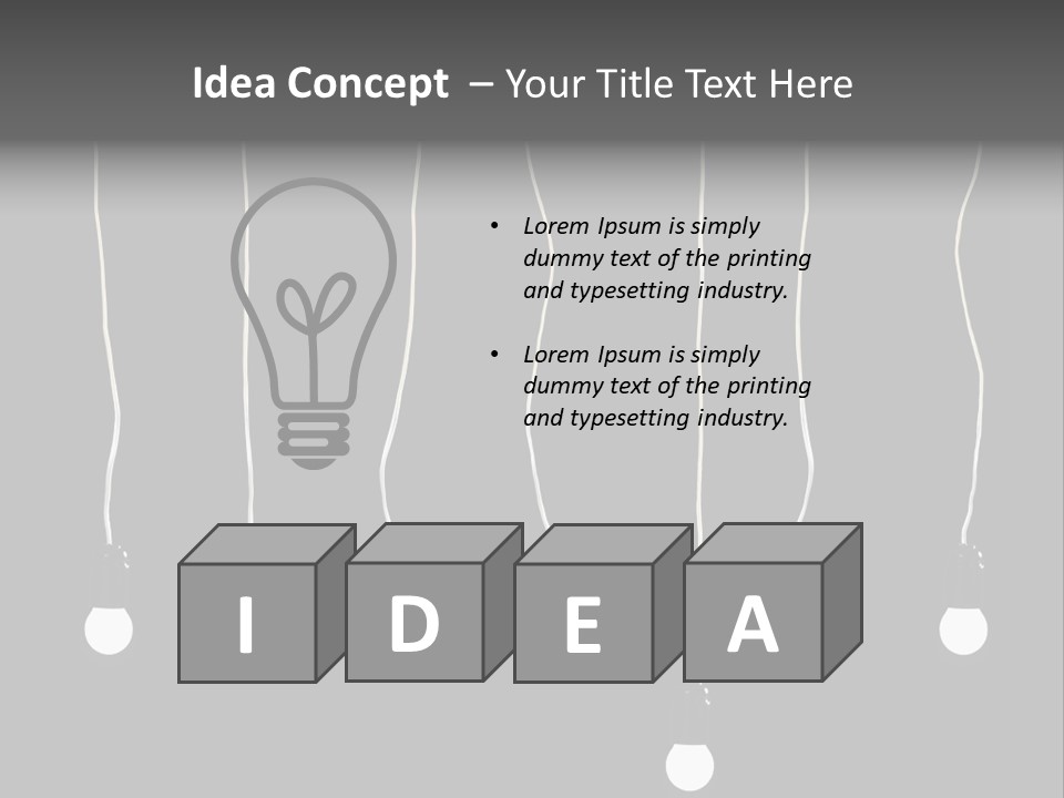 Seven Electric Lamps On A Black Background PowerPoint Template