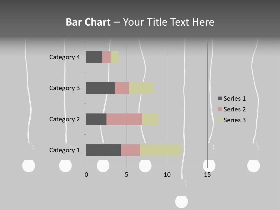 Seven Electric Lamps On A Black Background PowerPoint Template