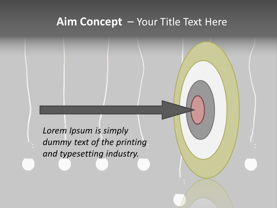 Seven Electric Lamps On A Black Background PowerPoint Template