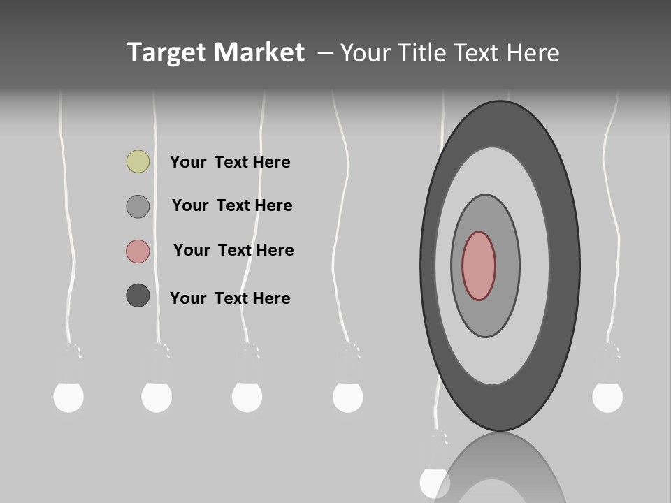 Seven Electric Lamps On A Black Background PowerPoint Template