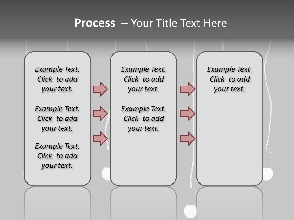 Seven Electric Lamps On A Black Background PowerPoint Template