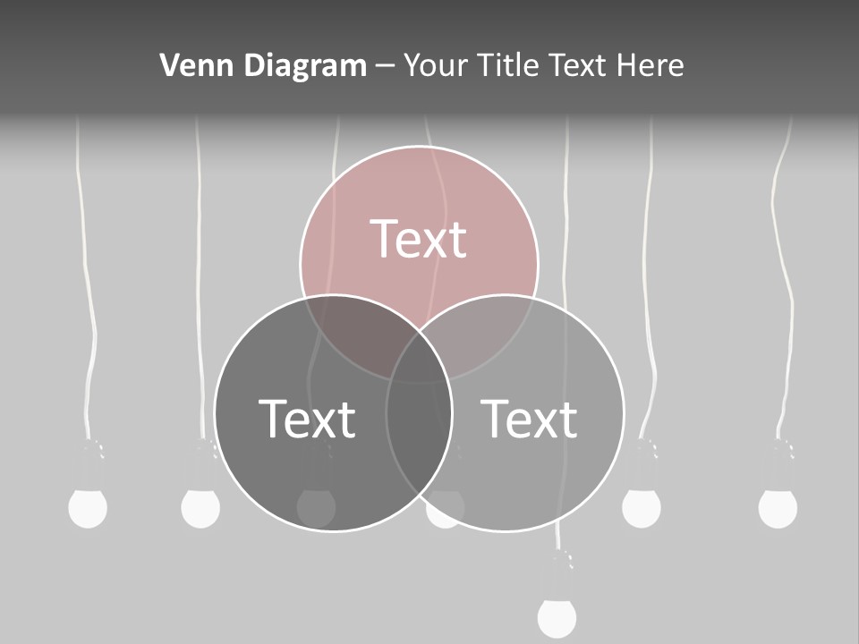 Seven Electric Lamps On A Black Background PowerPoint Template