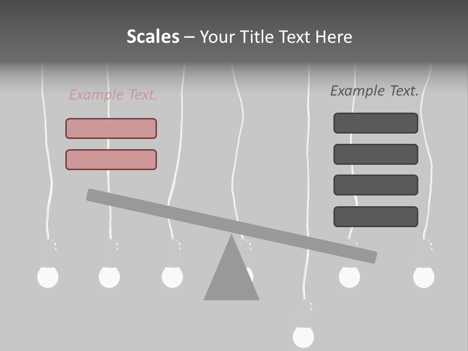 Seven Electric Lamps On A Black Background PowerPoint Template