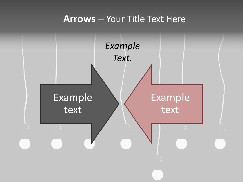 Seven Electric Lamps On A Black Background PowerPoint Template