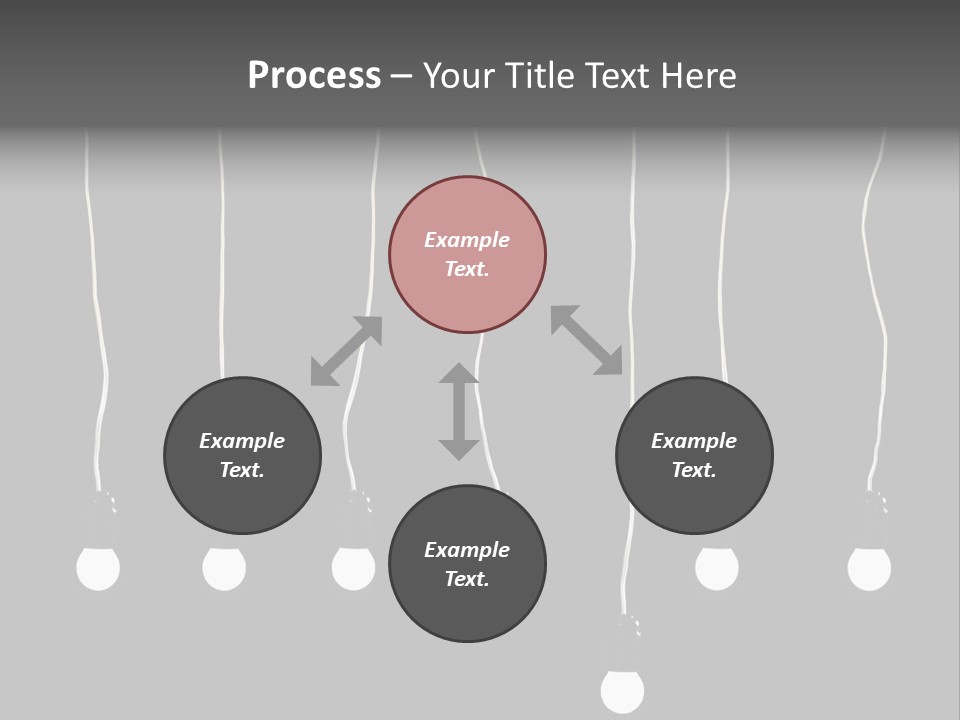 Seven Electric Lamps On A Black Background PowerPoint Template