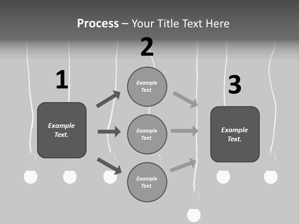 Seven Electric Lamps On A Black Background PowerPoint Template