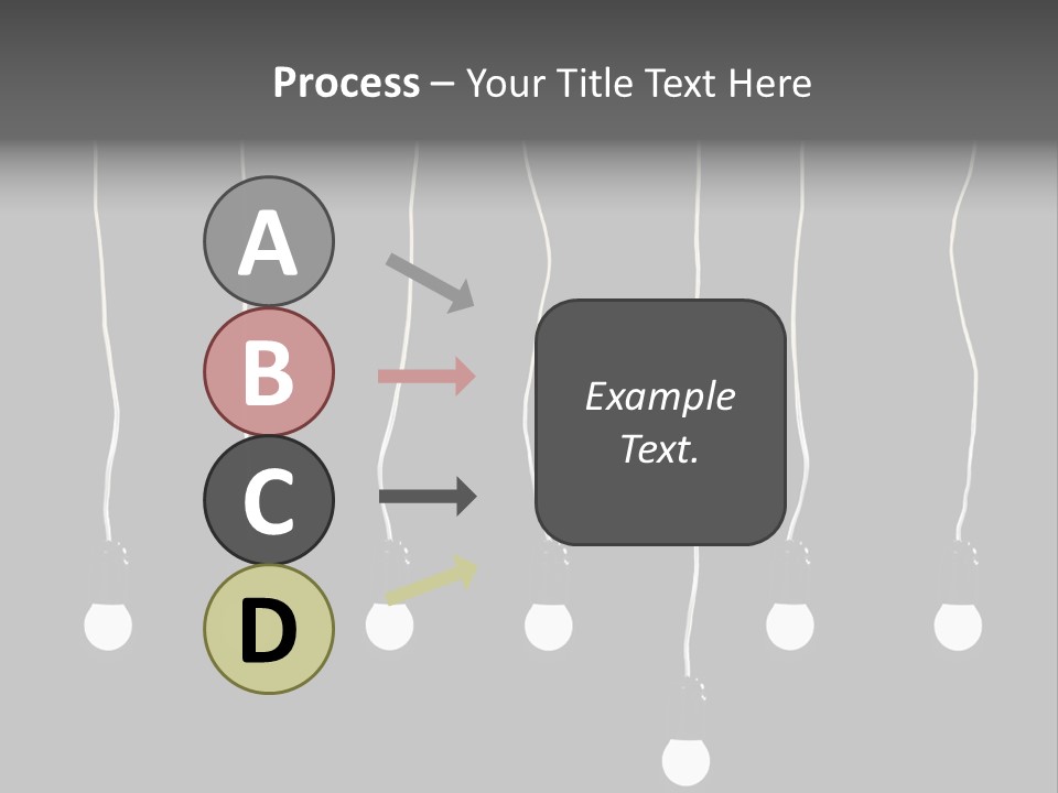 Seven Electric Lamps On A Black Background PowerPoint Template