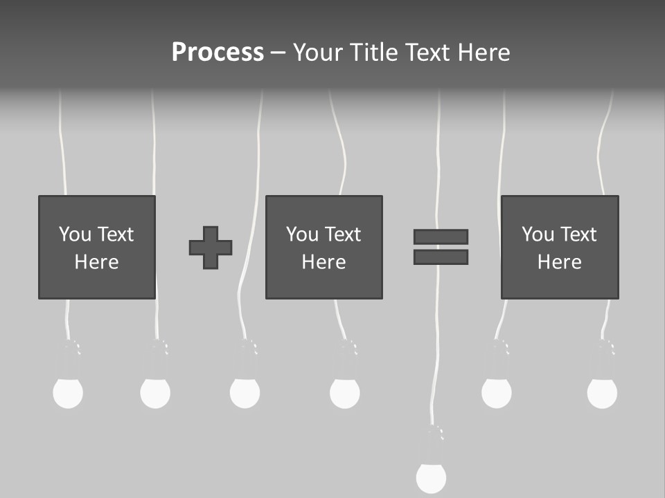 Seven Electric Lamps On A Black Background PowerPoint Template
