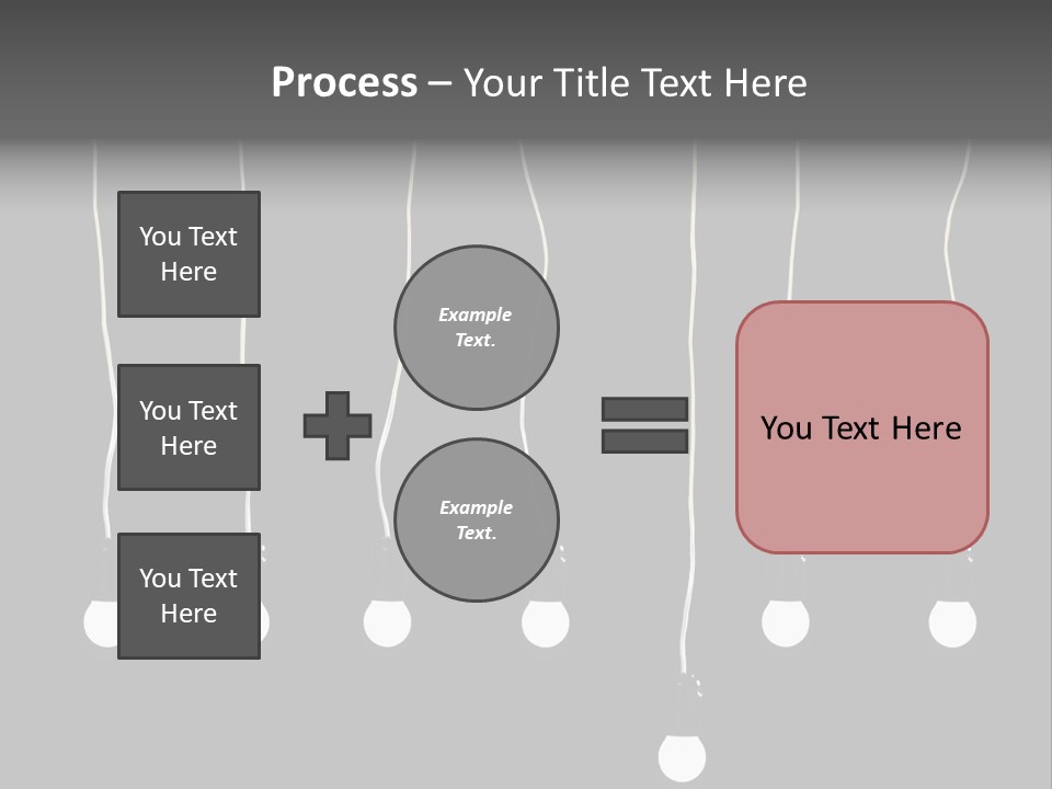 Seven Electric Lamps On A Black Background PowerPoint Template