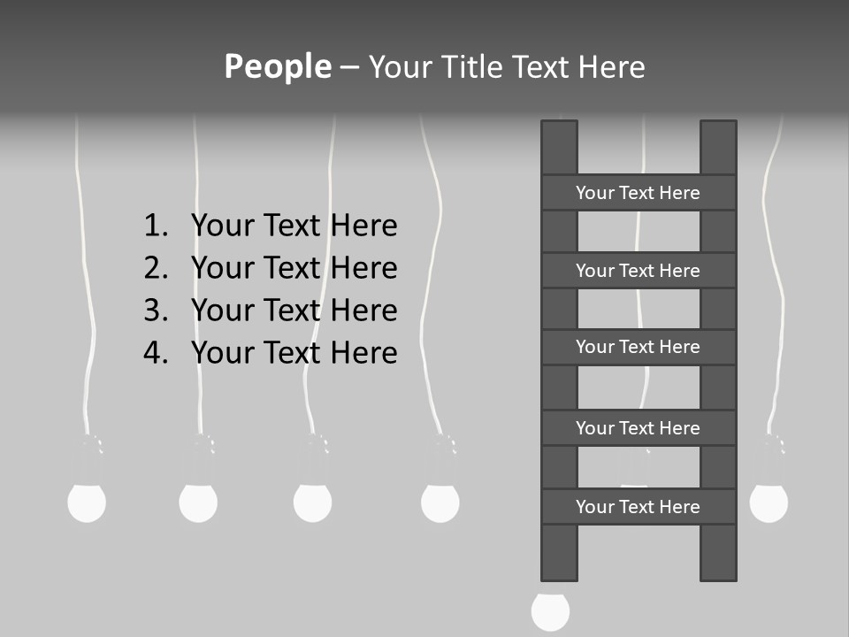 Seven Electric Lamps On A Black Background PowerPoint Template