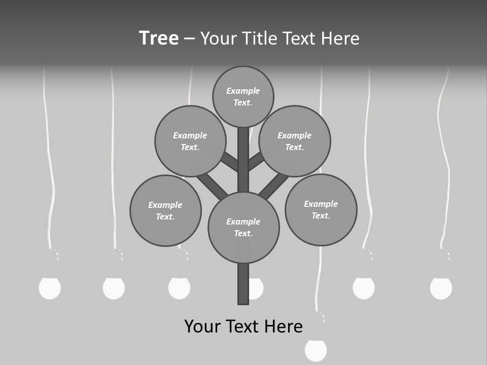 Seven Electric Lamps On A Black Background PowerPoint Template