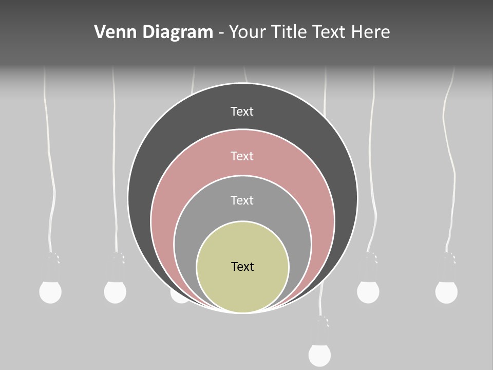 Seven Electric Lamps On A Black Background PowerPoint Template