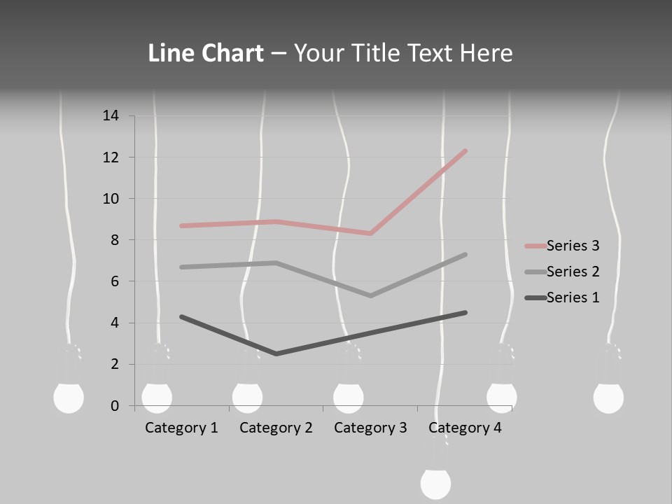 Seven Electric Lamps On A Black Background PowerPoint Template
