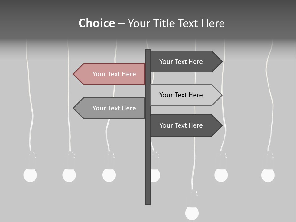 Seven Electric Lamps On A Black Background PowerPoint Template