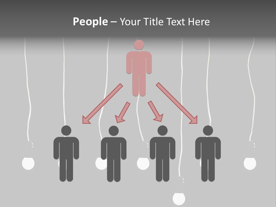 Seven Electric Lamps On A Black Background PowerPoint Template