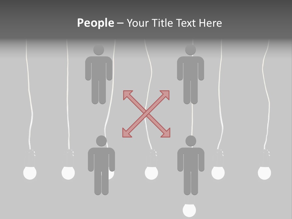 Seven Electric Lamps On A Black Background PowerPoint Template