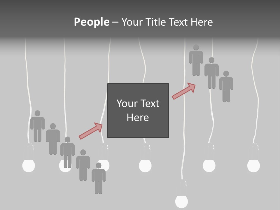 Seven Electric Lamps On A Black Background PowerPoint Template