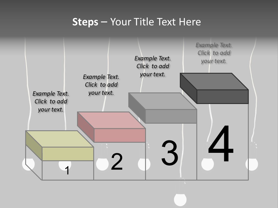 Seven Electric Lamps On A Black Background PowerPoint Template