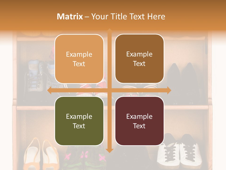 Shoes, Gym Shoes, Boots And Other Footwear Stand On A Rack PowerPoint Template