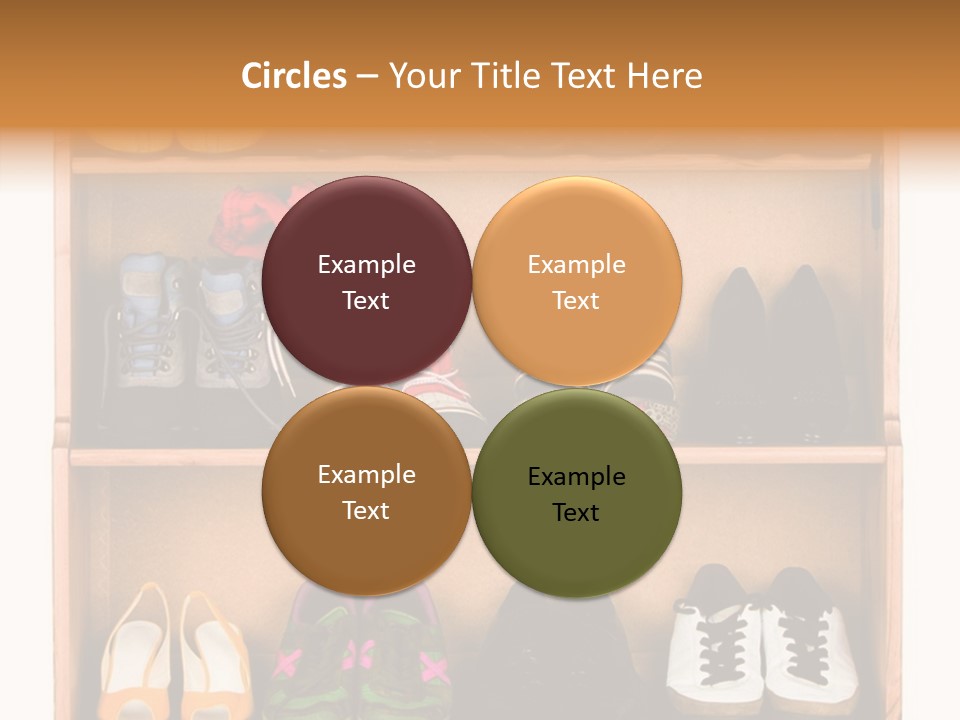 Shoes, Gym Shoes, Boots And Other Footwear Stand On A Rack PowerPoint Template