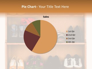 Shoes, Gym Shoes, Boots And Other Footwear Stand On A Rack PowerPoint Template