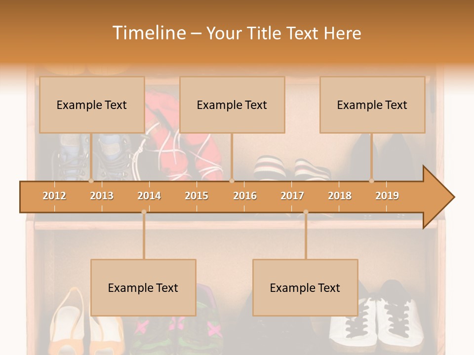 Shoes, Gym Shoes, Boots And Other Footwear Stand On A Rack PowerPoint Template