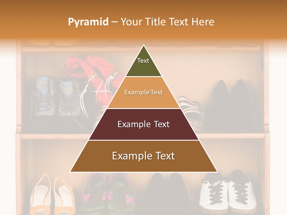 Shoes, Gym Shoes, Boots And Other Footwear Stand On A Rack PowerPoint Template