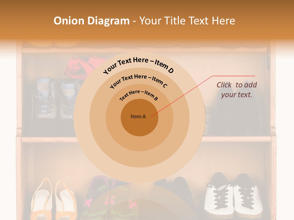 Shoes, Gym Shoes, Boots And Other Footwear Stand On A Rack PowerPoint Template