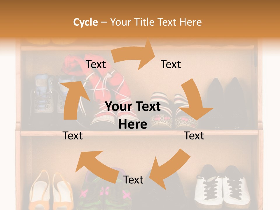 Shoes, Gym Shoes, Boots And Other Footwear Stand On A Rack PowerPoint Template