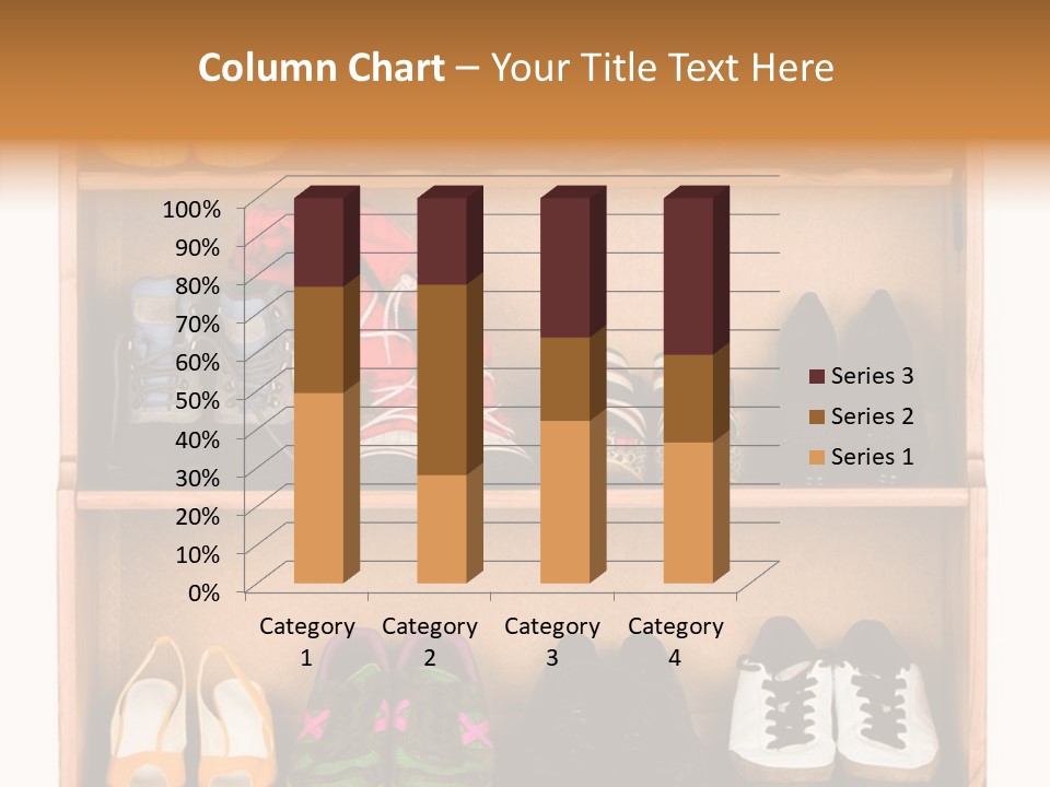 Shoes, Gym Shoes, Boots And Other Footwear Stand On A Rack PowerPoint Template