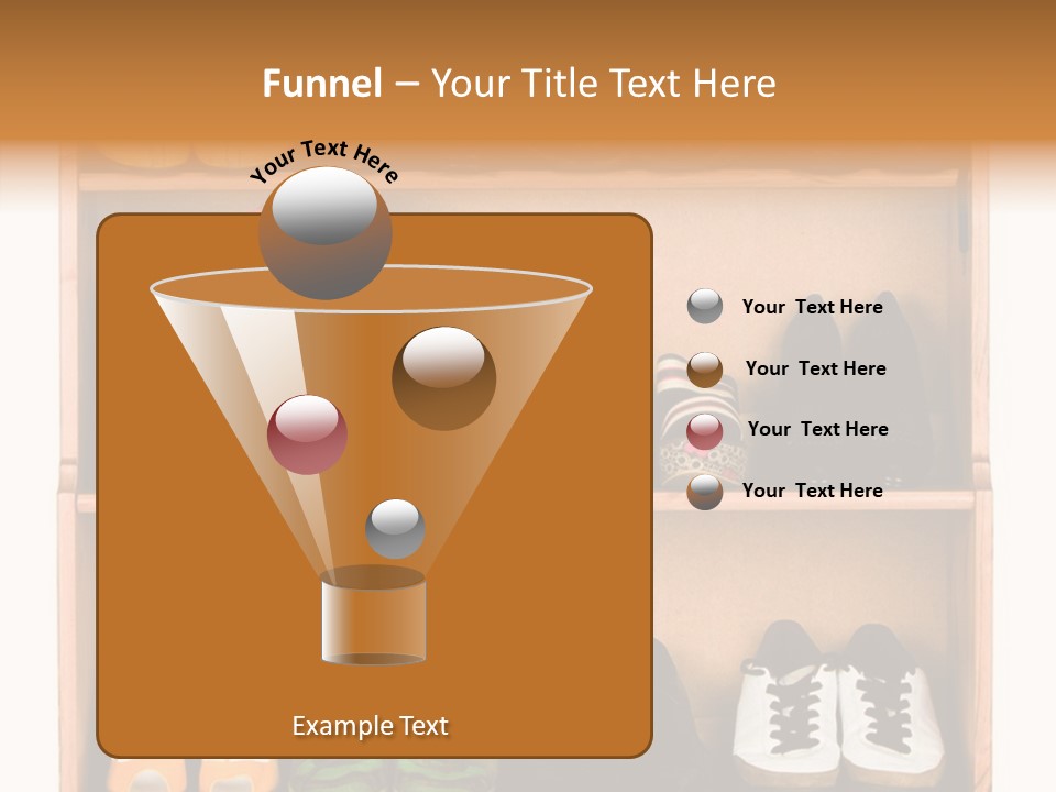 Shoes, Gym Shoes, Boots And Other Footwear Stand On A Rack PowerPoint Template