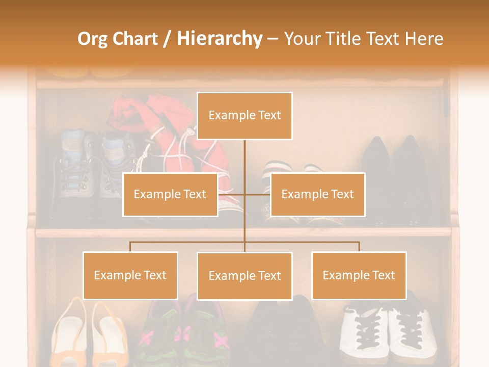 Shoes, Gym Shoes, Boots And Other Footwear Stand On A Rack PowerPoint Template