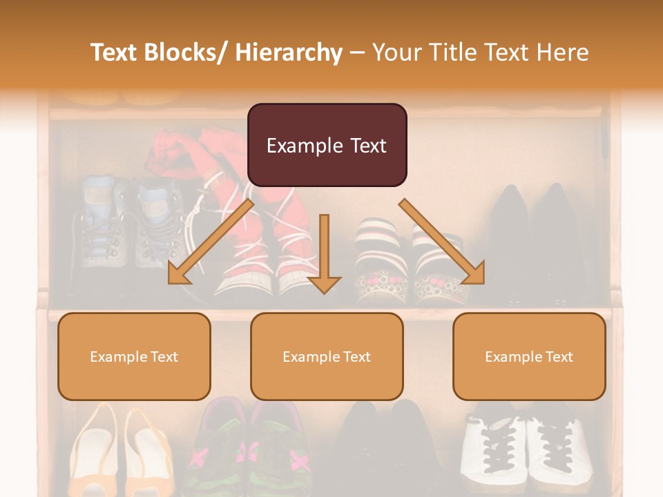 Shoes, Gym Shoes, Boots And Other Footwear Stand On A Rack PowerPoint Template