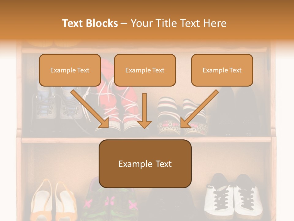 Shoes, Gym Shoes, Boots And Other Footwear Stand On A Rack PowerPoint Template