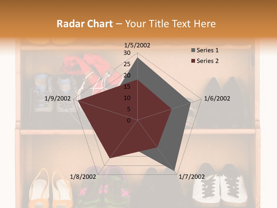 Shoes, Gym Shoes, Boots And Other Footwear Stand On A Rack PowerPoint Template